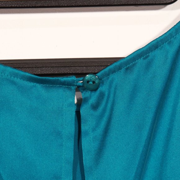 NWT PAIGE Sleeveless 100% Silk Deep Turquoise Blouse - Picture 5 of 10
